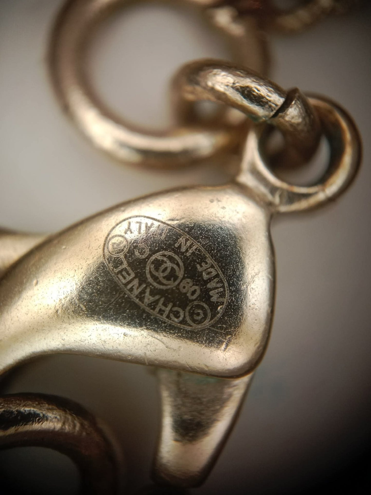 Chanel Crystal CC Pendant Crystal Necklace Silver