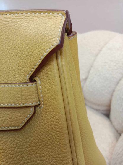 Hermes Birkin 35 Jaune Poussin Togo Stamp M Square 2009