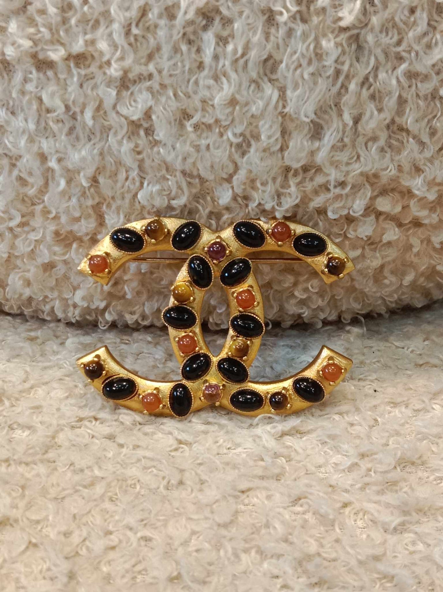 Chanel Yellow Gold w/ Black Beads