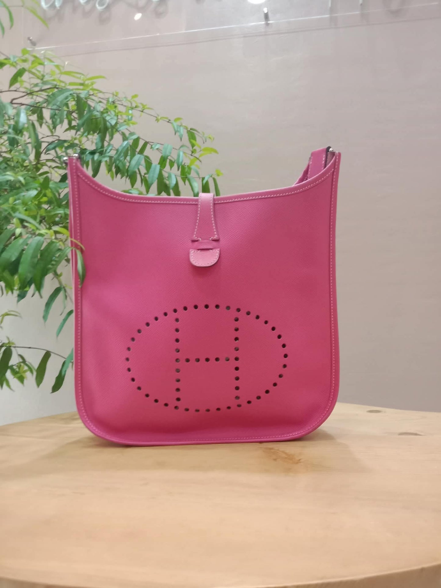 Hermes Evelyne Pink Epsom PM Stamp O Square 2011