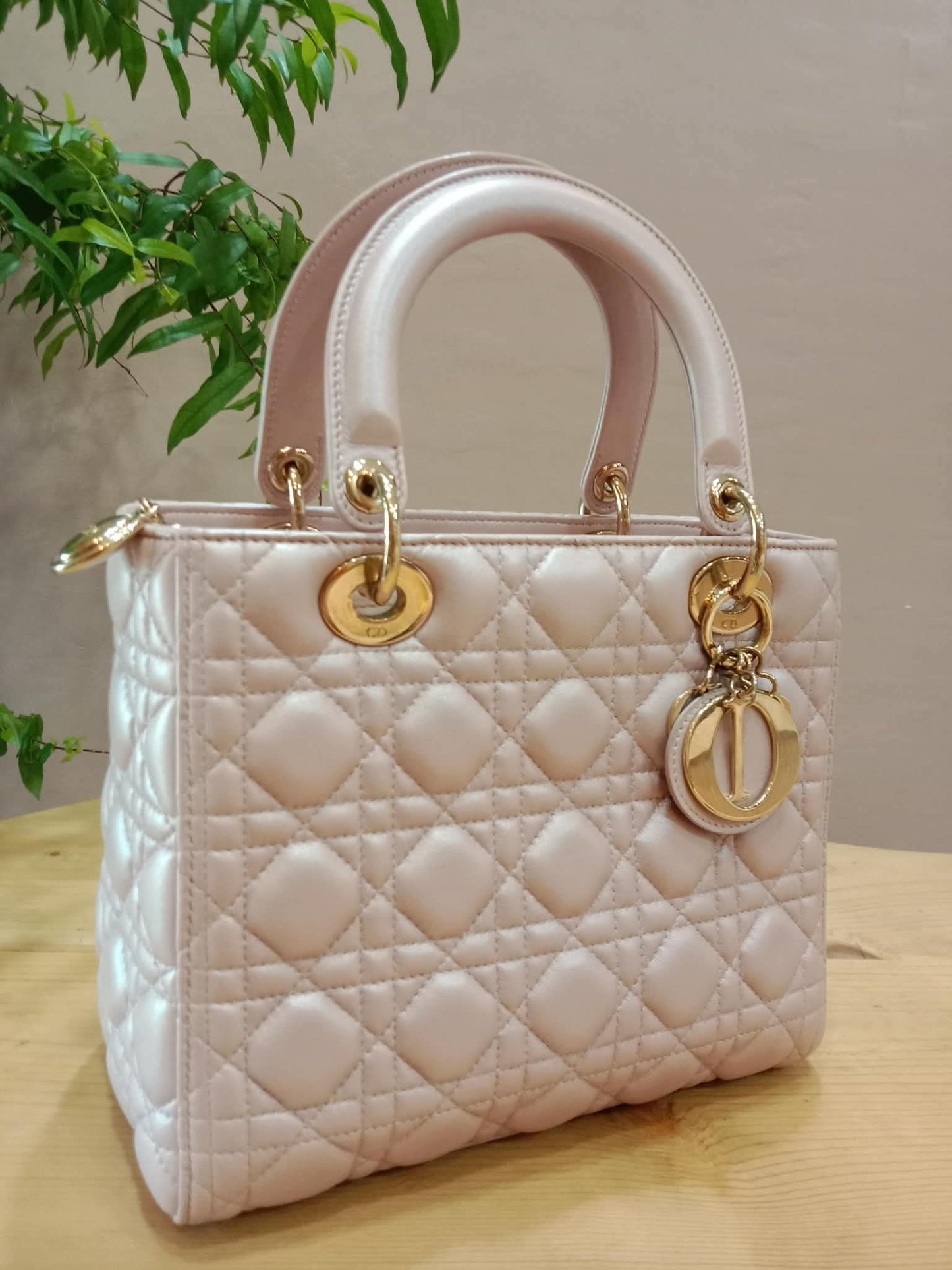 Christian Dior Cannage Lady Dior Powder Pink Medium