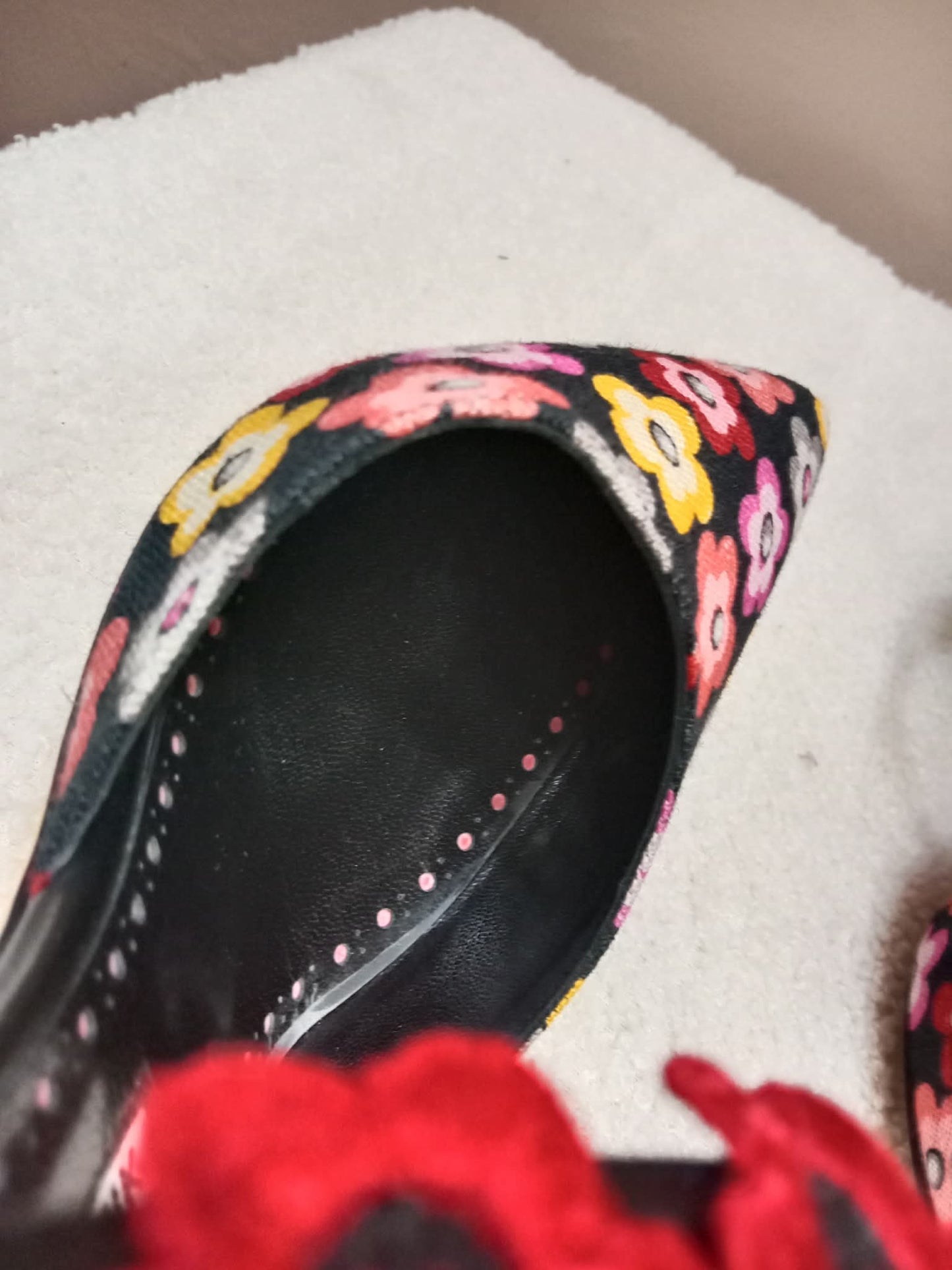 Manolo Blahnik Chamaca 70 Floral Print inen Mule Heels Size 36