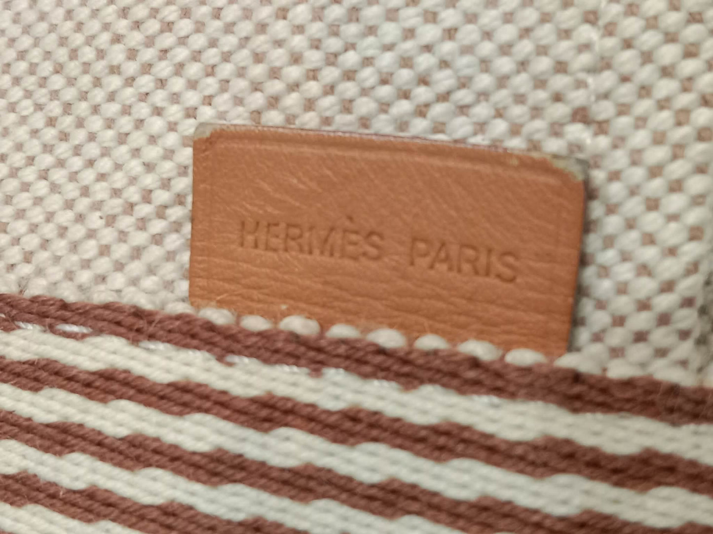 Hermes Toile Ferrou-Tout Cabas Tote Bag Beige