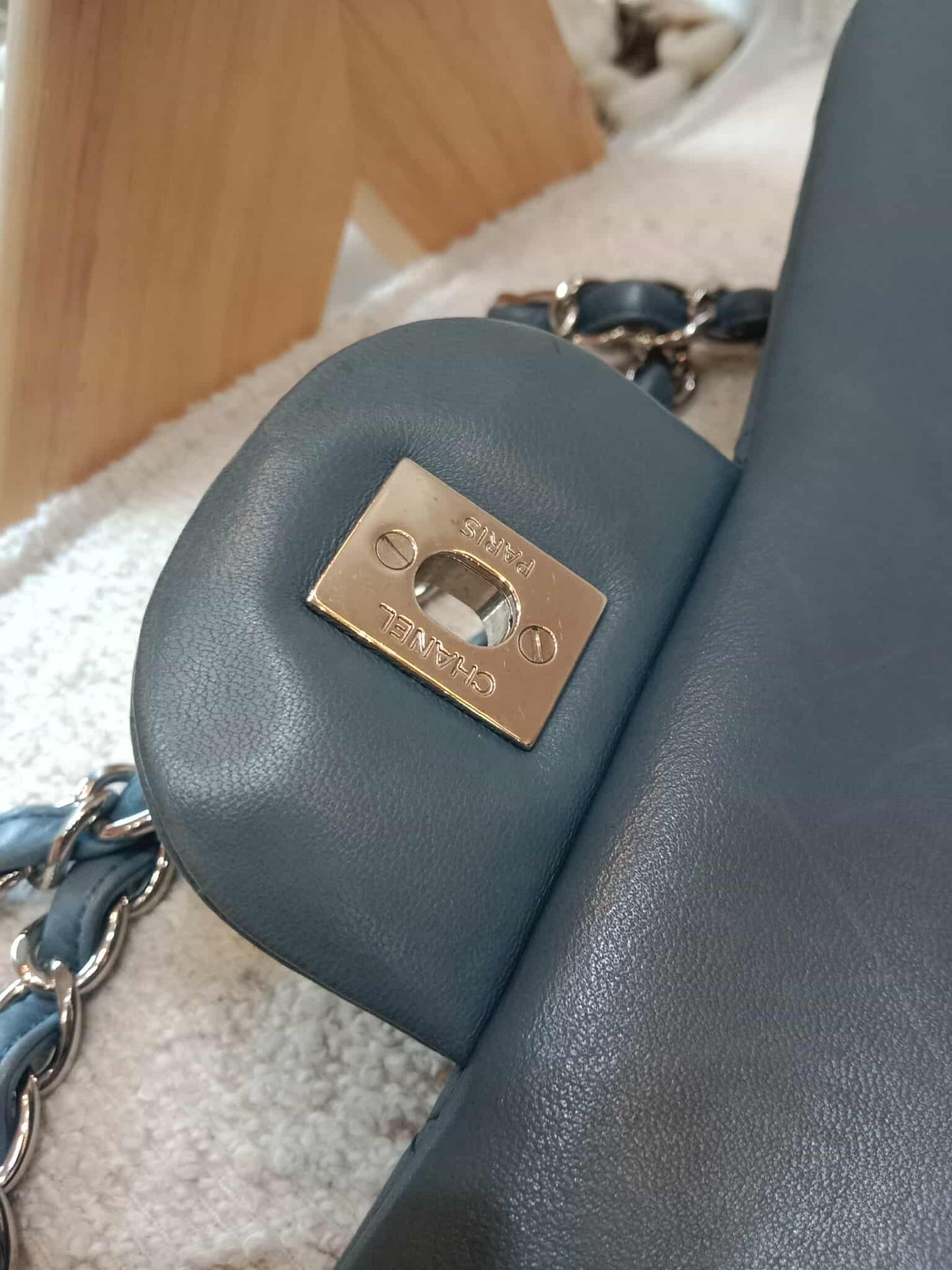 Chanel Jumbo Double Flap Lambskin Blue Series16
