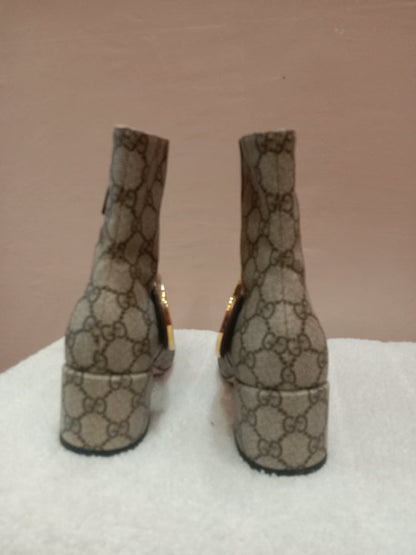 Gucci Blondie GG Supreme ankle Boots GG Medallion Size 26
