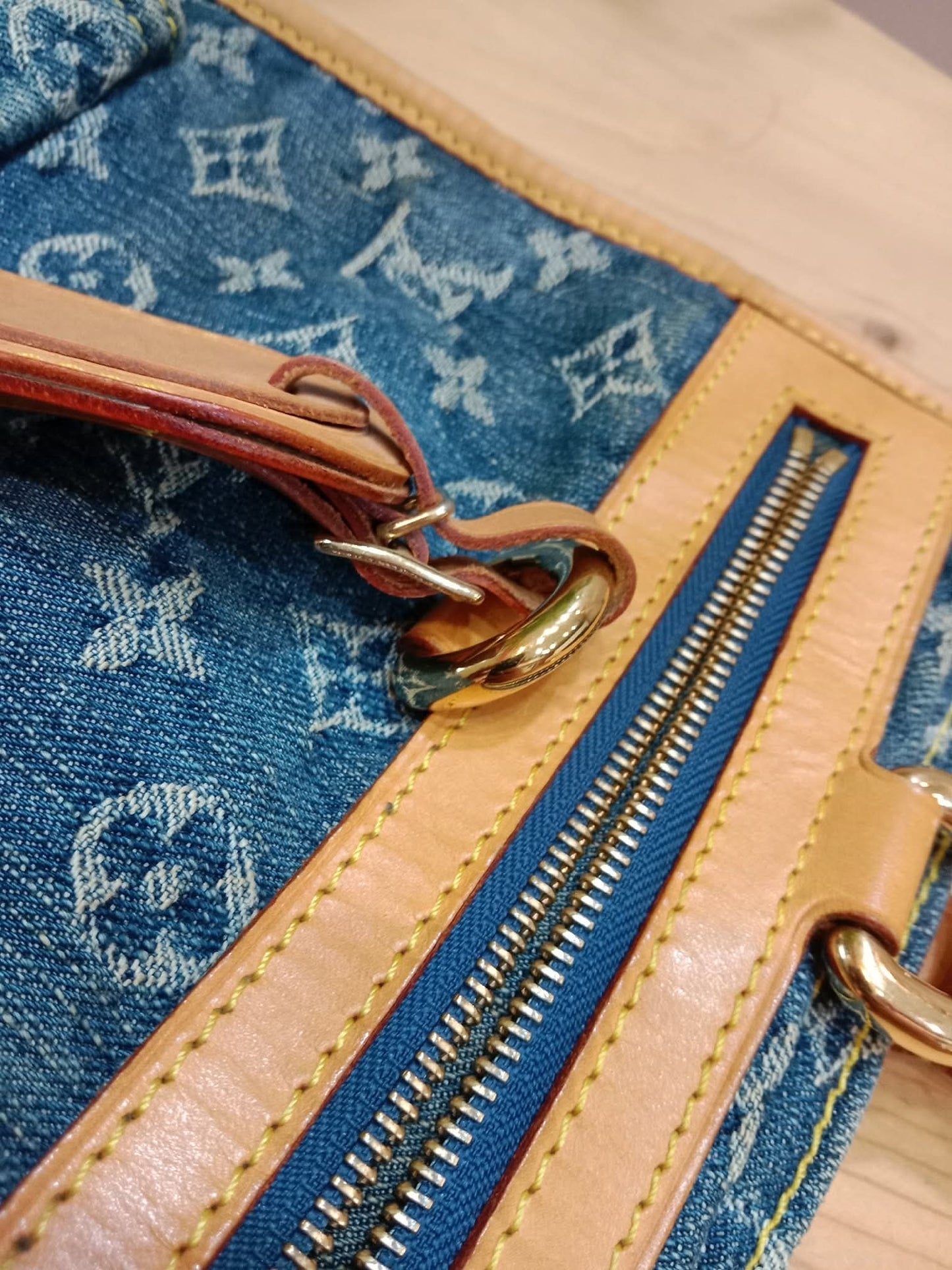 Louis Vuitton Monogram Denim Sac Plat Blue