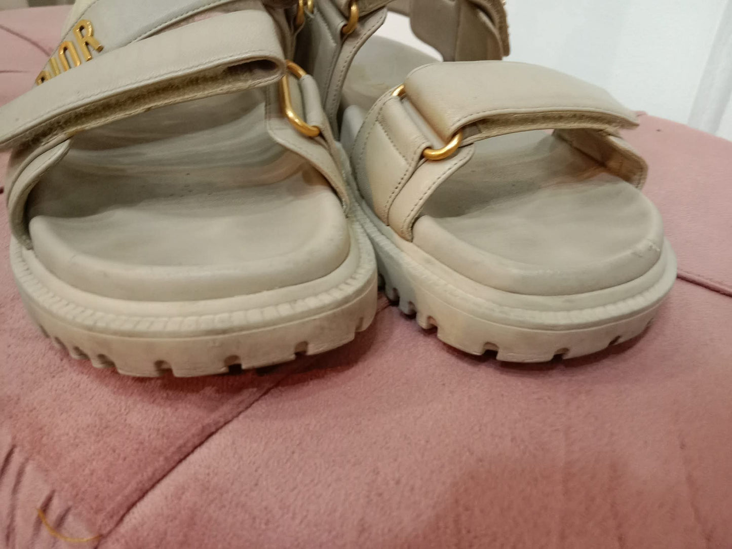 Christian Dior Dioract Sandals Beige Size 37