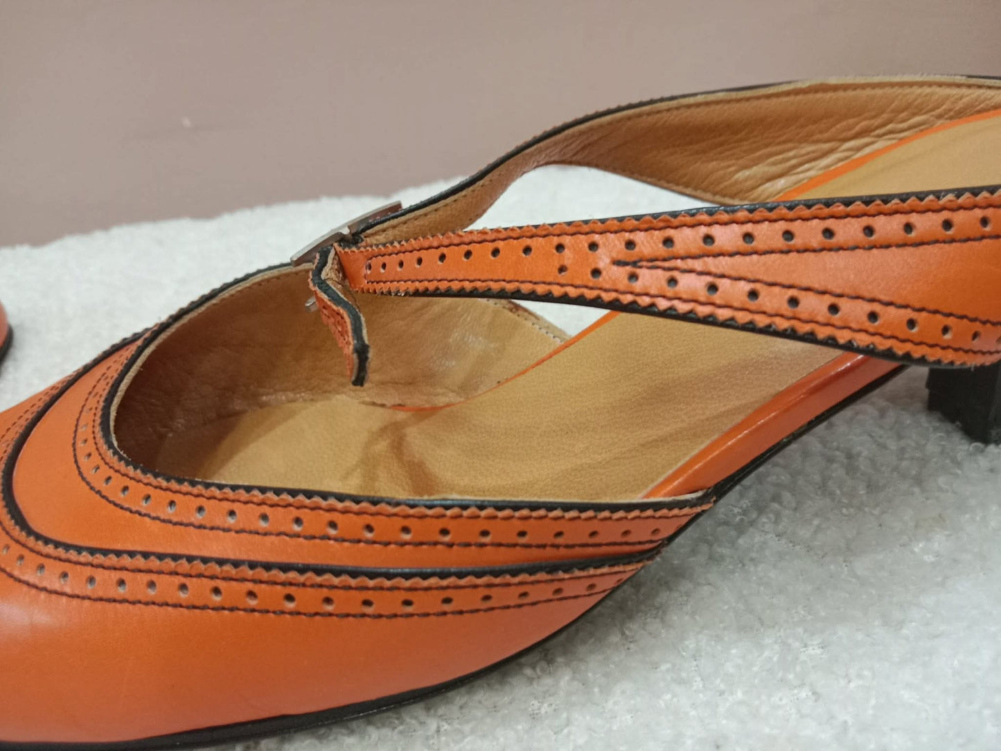Hermes Slingback Mules Orange size 36