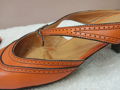 Hermes Slingback Mules Orange size 36