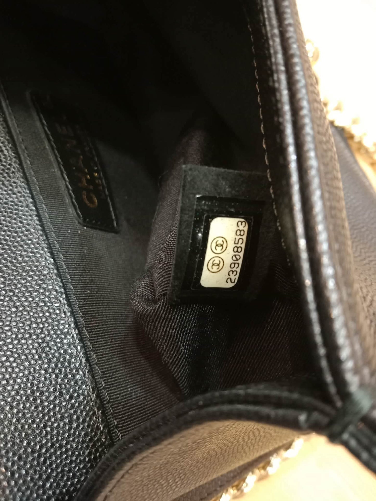Chanel Le Boy Flap Caviar Small Black Series 23