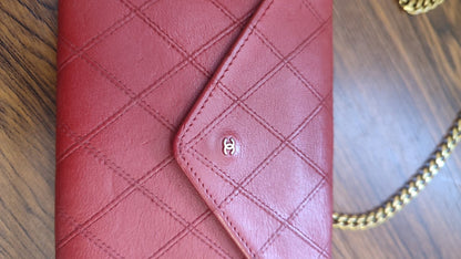 Chanel Vintage Envelope Wallet Red Lambskin Series 3