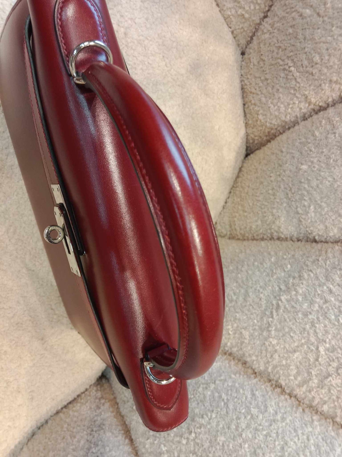 Hermes Kelly 32 Rouge Boxcalf Stamp E Square 2001