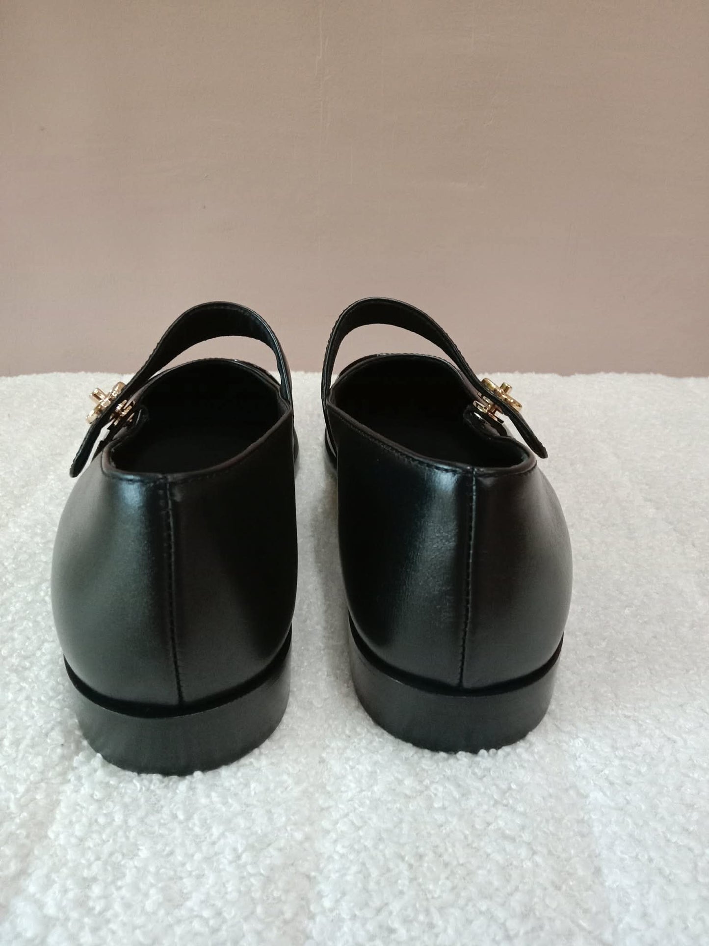 Chanel Mary Jane CC Clasp Flats Black Size 36.5