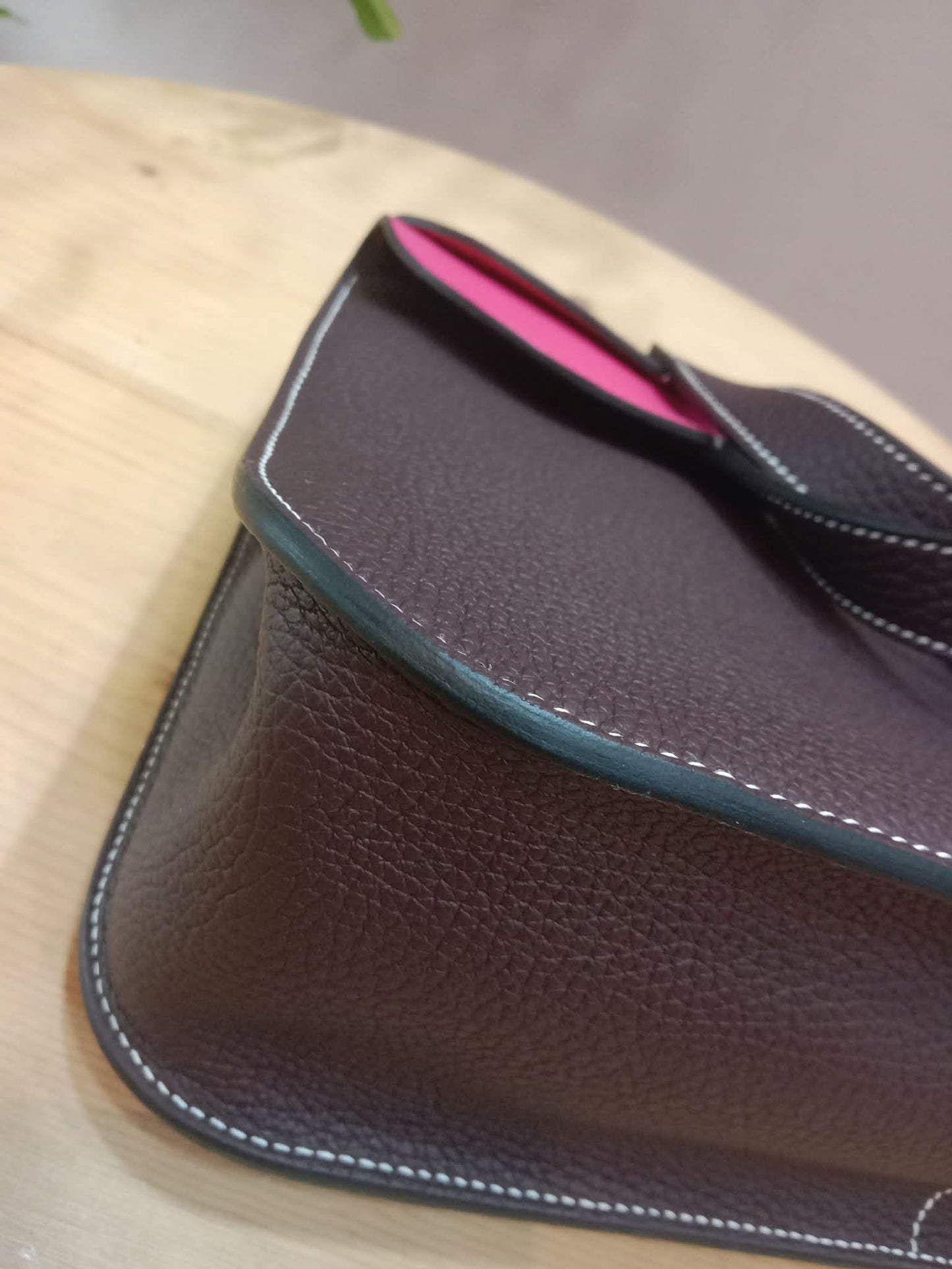 Hermes Halzan 31 Clemence Bicolor Rouge/Pink Stamp B 2023
