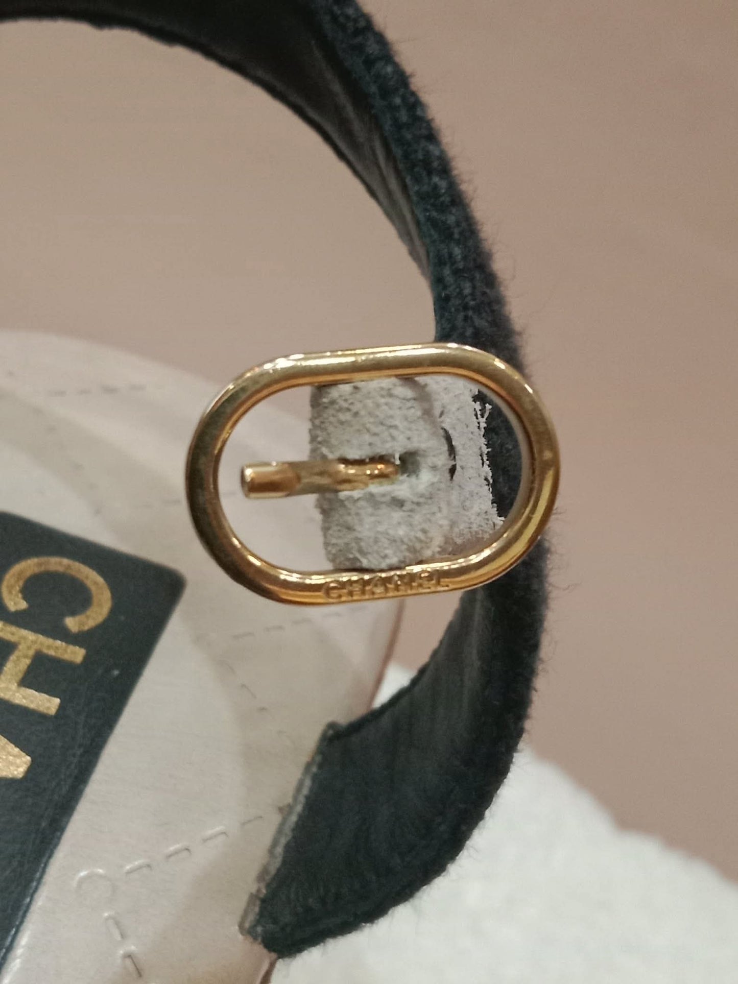 Chanel Wedge Sandals Black Canvas Embroidered Interlocking CC Logo Size 36
