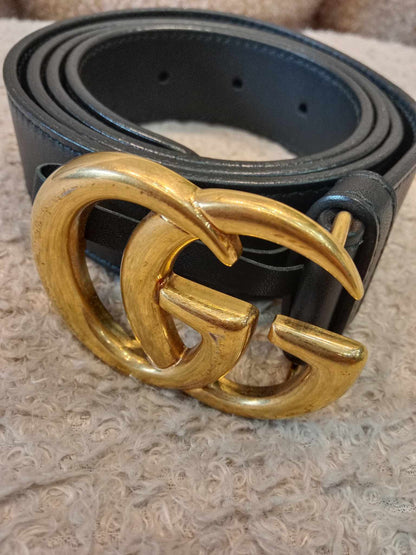 Gucci Black Leather Belt