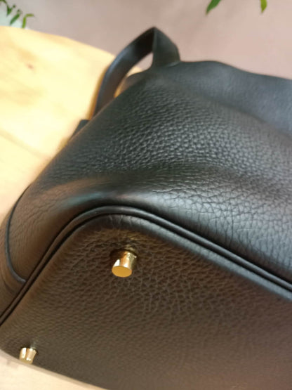 Hermes Picotin 22 Noir Clemence Stamp U 2022