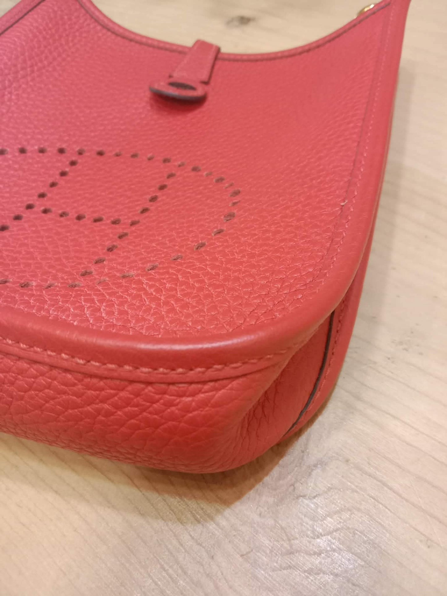 Hermes MIni Evelyne Orange Clemence Stamp Y 2020