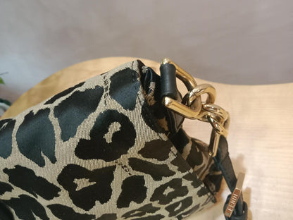 Fendi Mia Flap Bag Leopard Print Shoulder Bag
