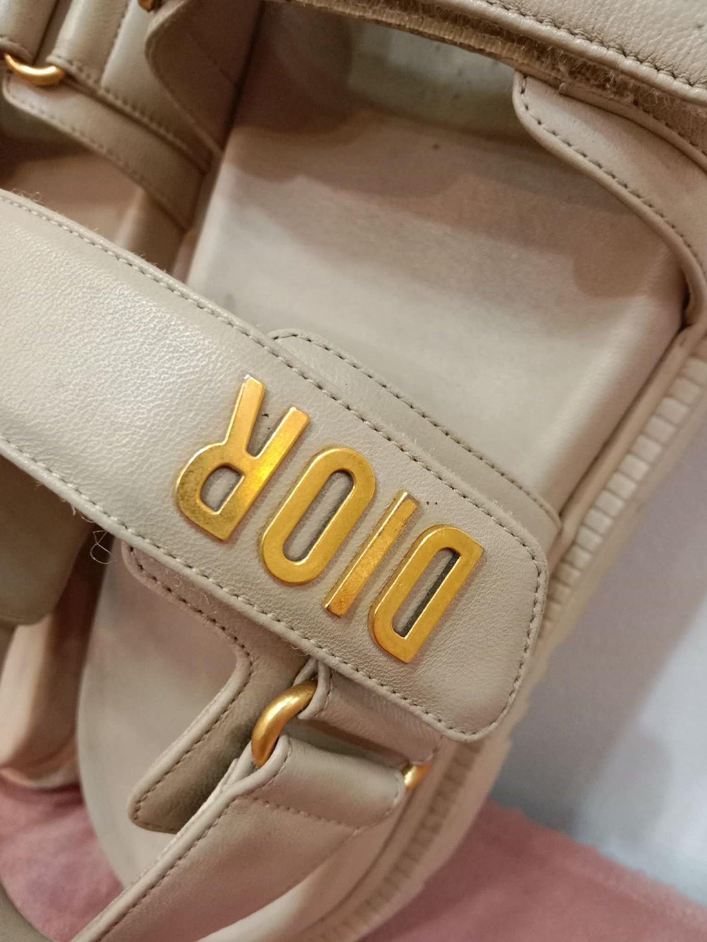 Christian Dior Dioract Sandals Beige Size 37