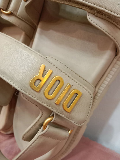 Christian Dior Dioract Sandals Beige Size 37