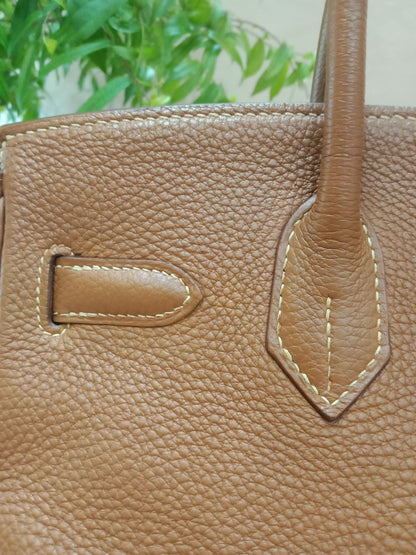 Hermes Birkin 30 Gold on Gold Clemence Stamp E Square 2001