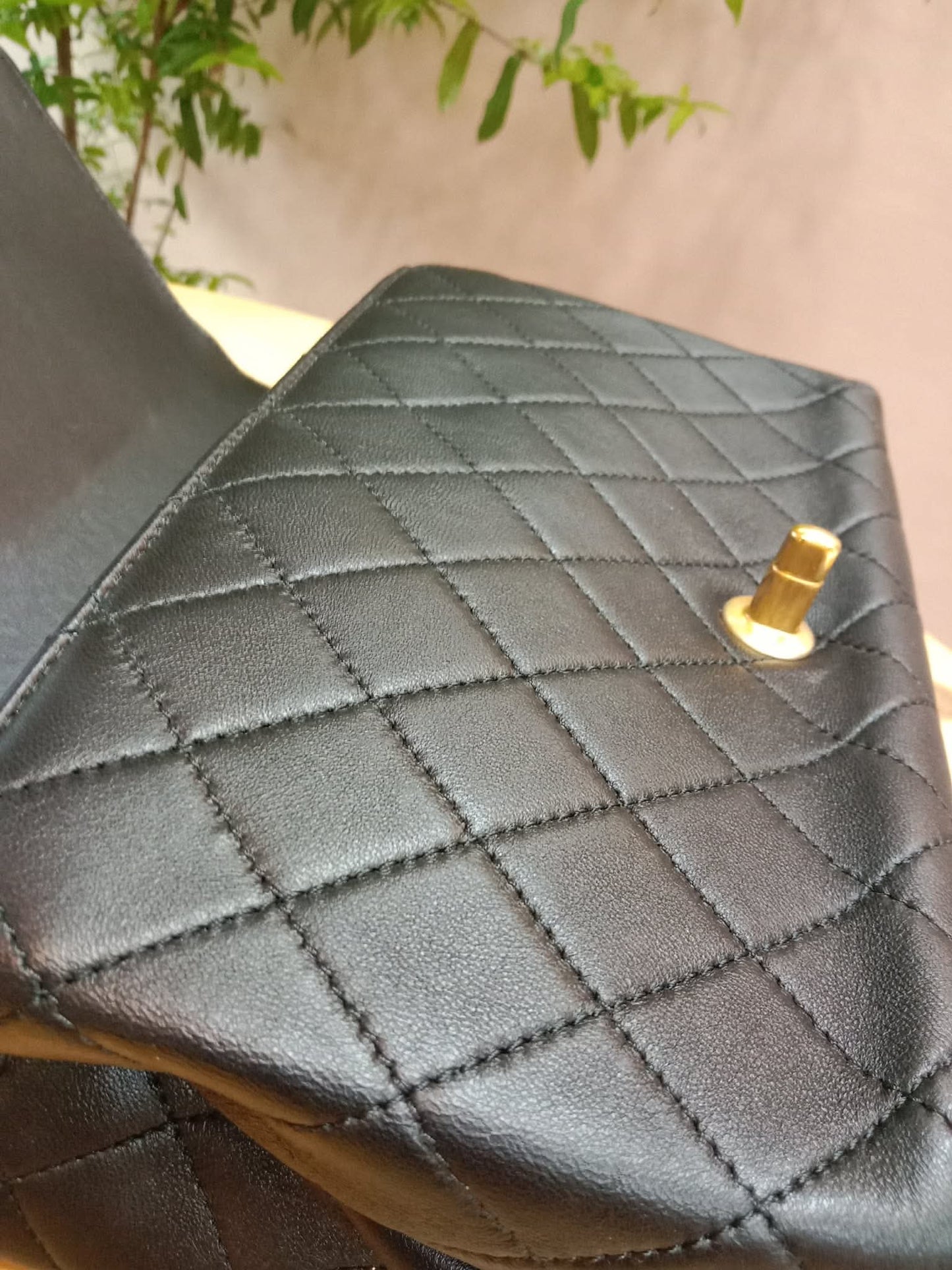 Chanel La Parisienne Quilted Lambskin Tophandle Bag Black Series 30