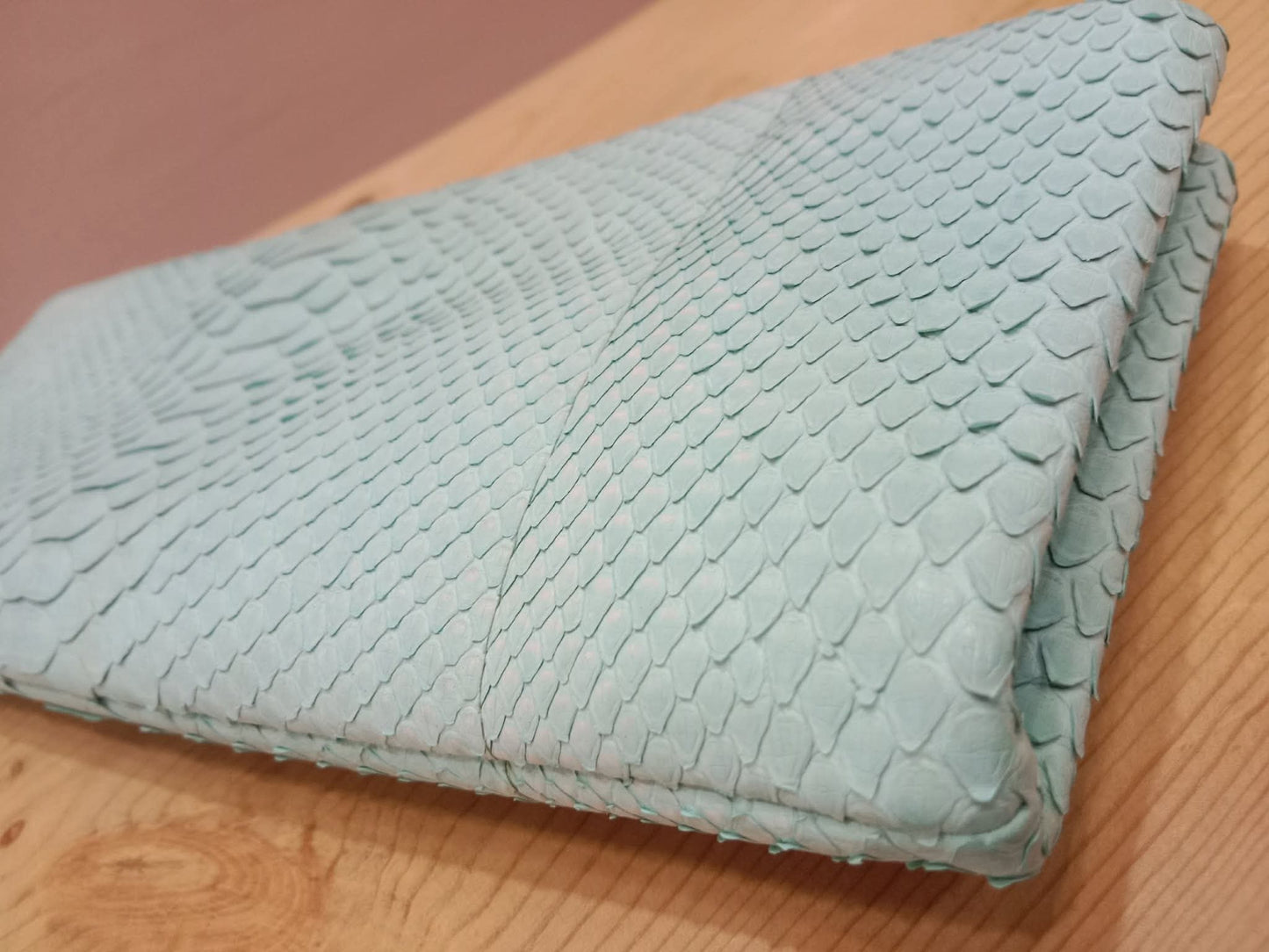 Chanel Mint Green Python Leather Clutch With a Silver-Toned Kiss-Lock Closure Series 15