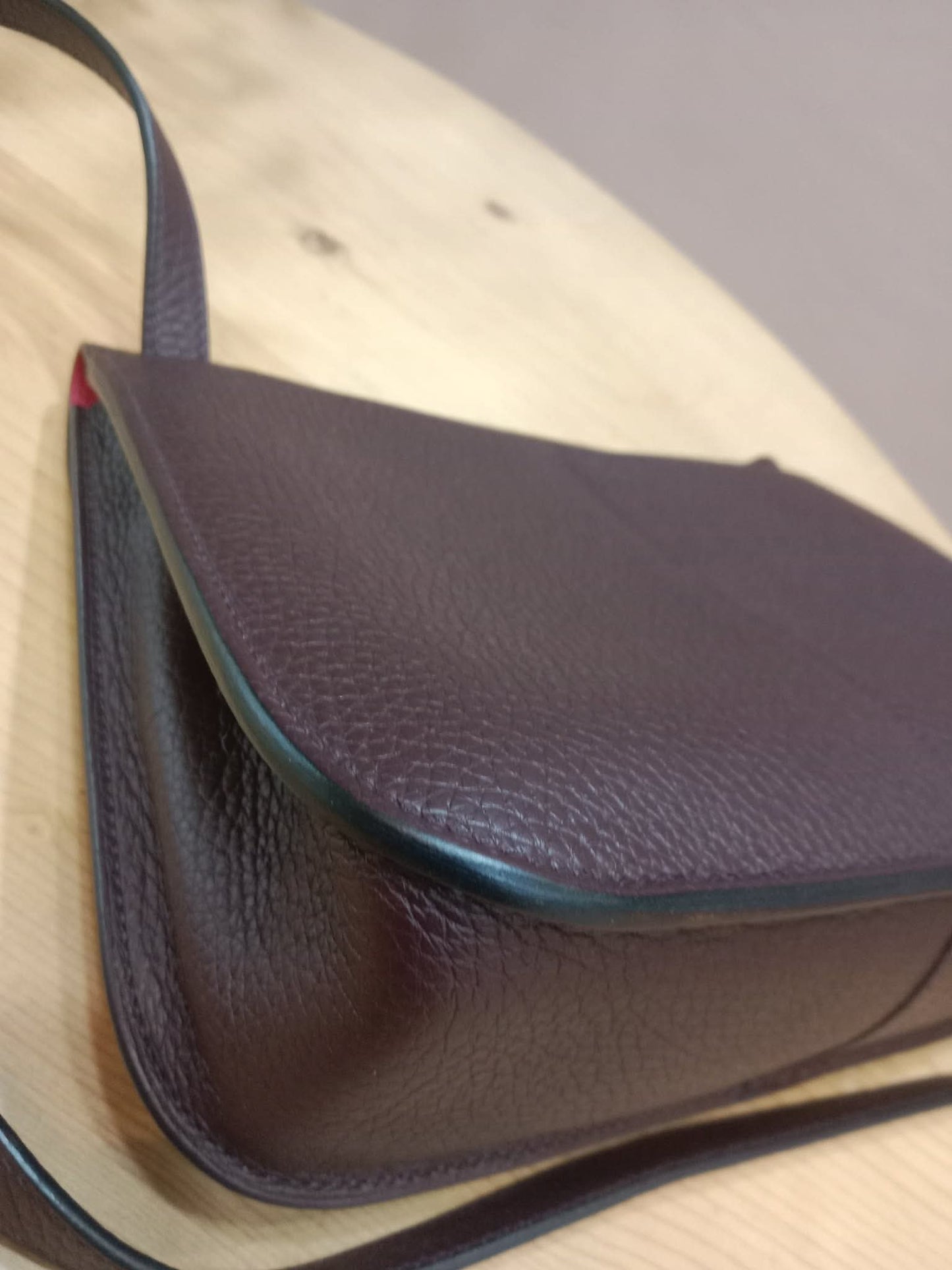 Hermes Halzan 25 Clemence Rouge/Framboise Stamp Z 2021