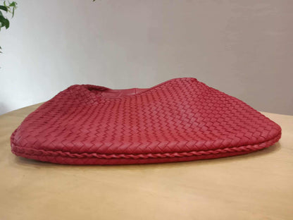 Bottega Veneta Intrecciato Hobo Bag Red