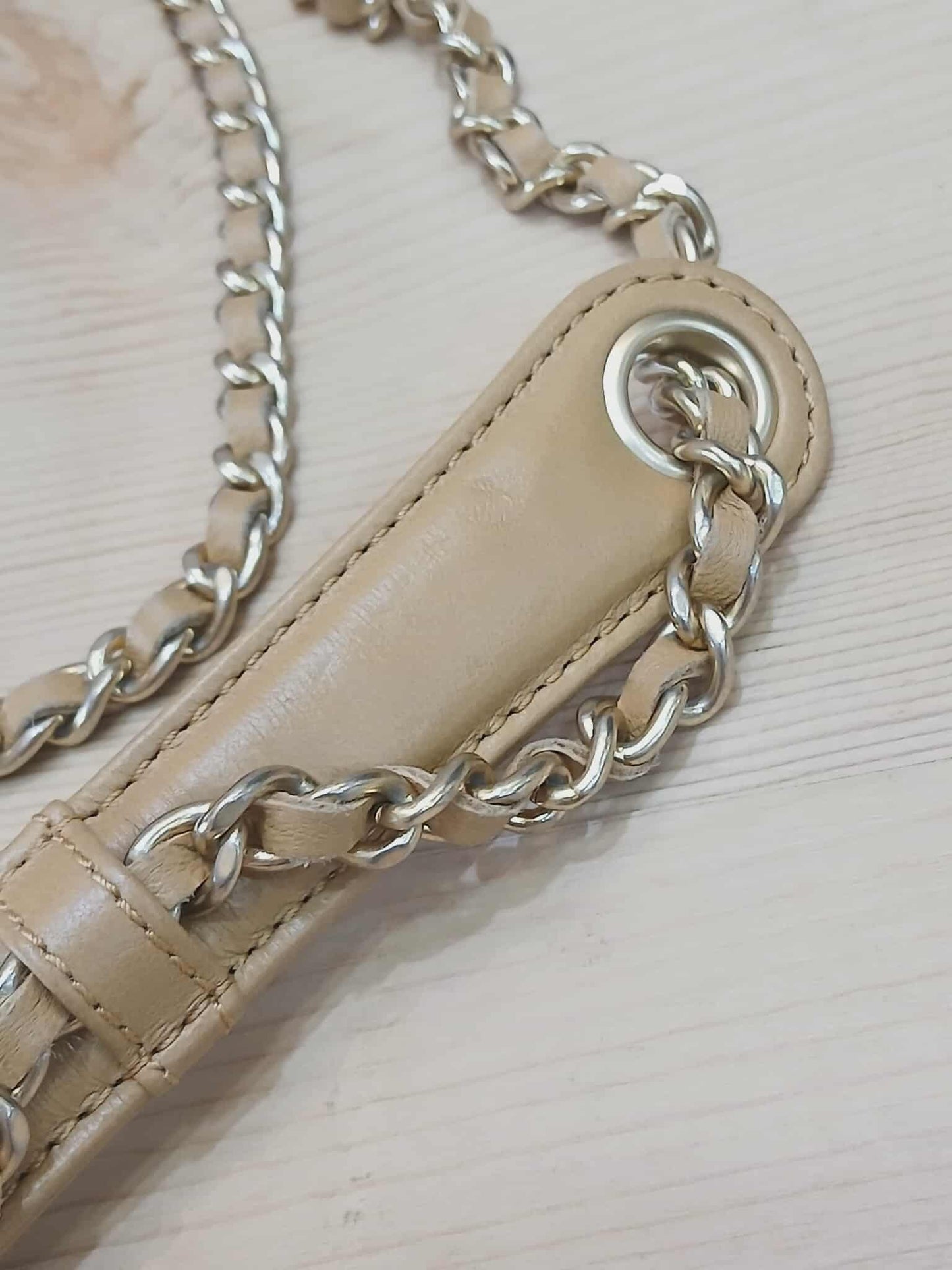 Chanel Diamond CC Chain Brown Caramel Lambskin Flap Bag Series 18