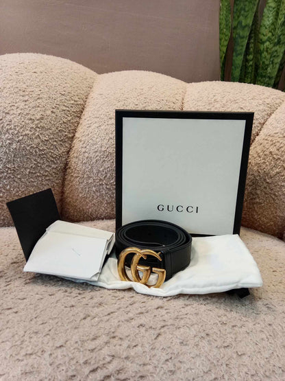 Gucci Black Leather Belt