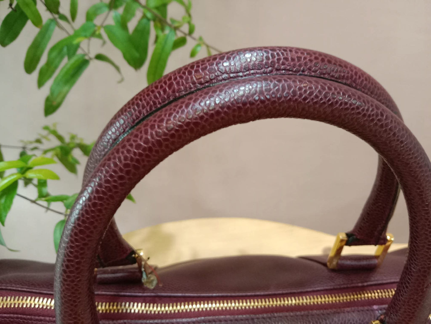 Chanel Boston Bag Burgundy Caviar Series 2