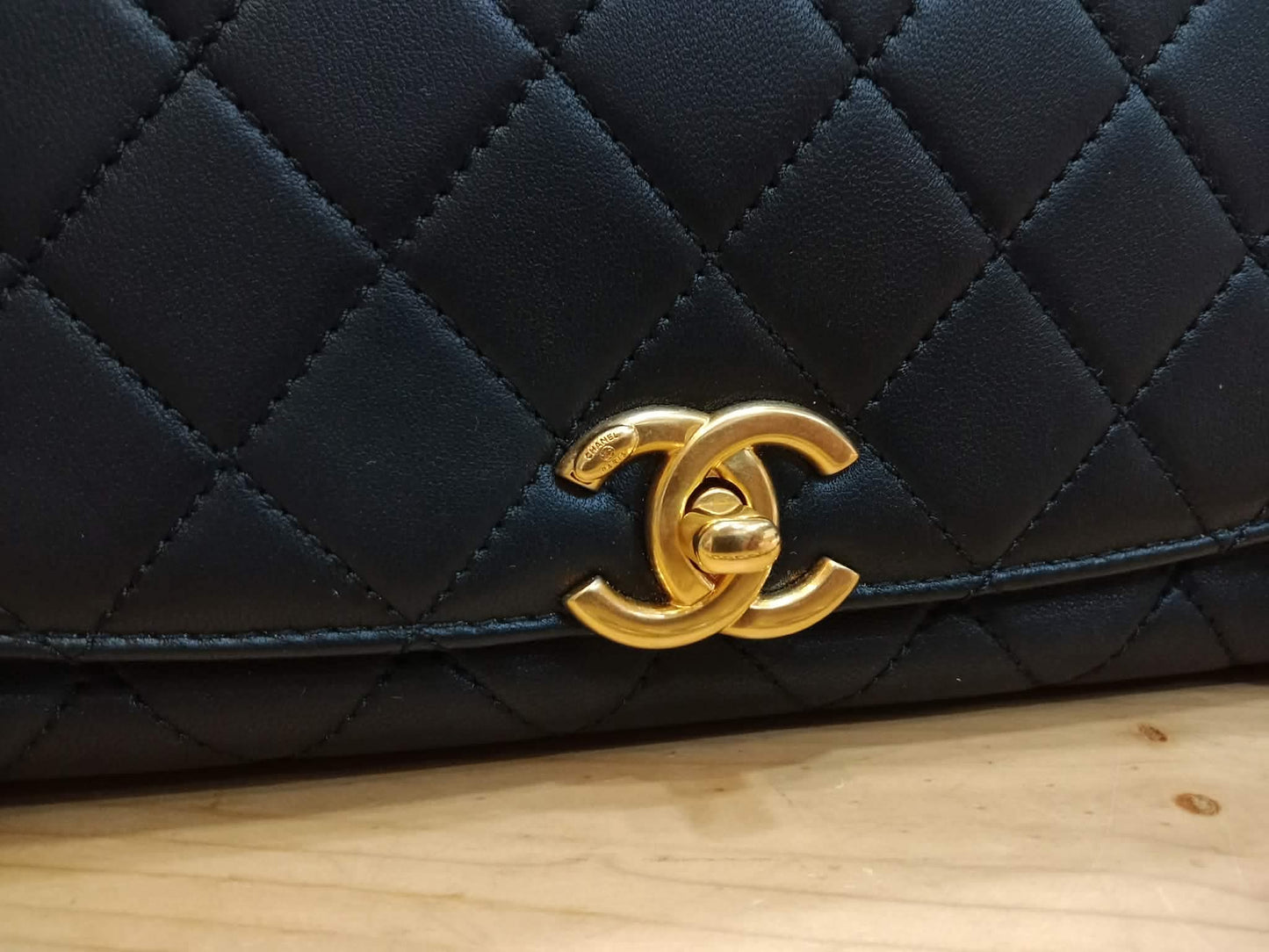 Chanel La Parisienne Quilted Lambskin Tophandle Bag Black Series 30