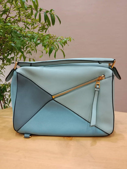 Loewe Puzzle Bag Tricolor Blue Medium