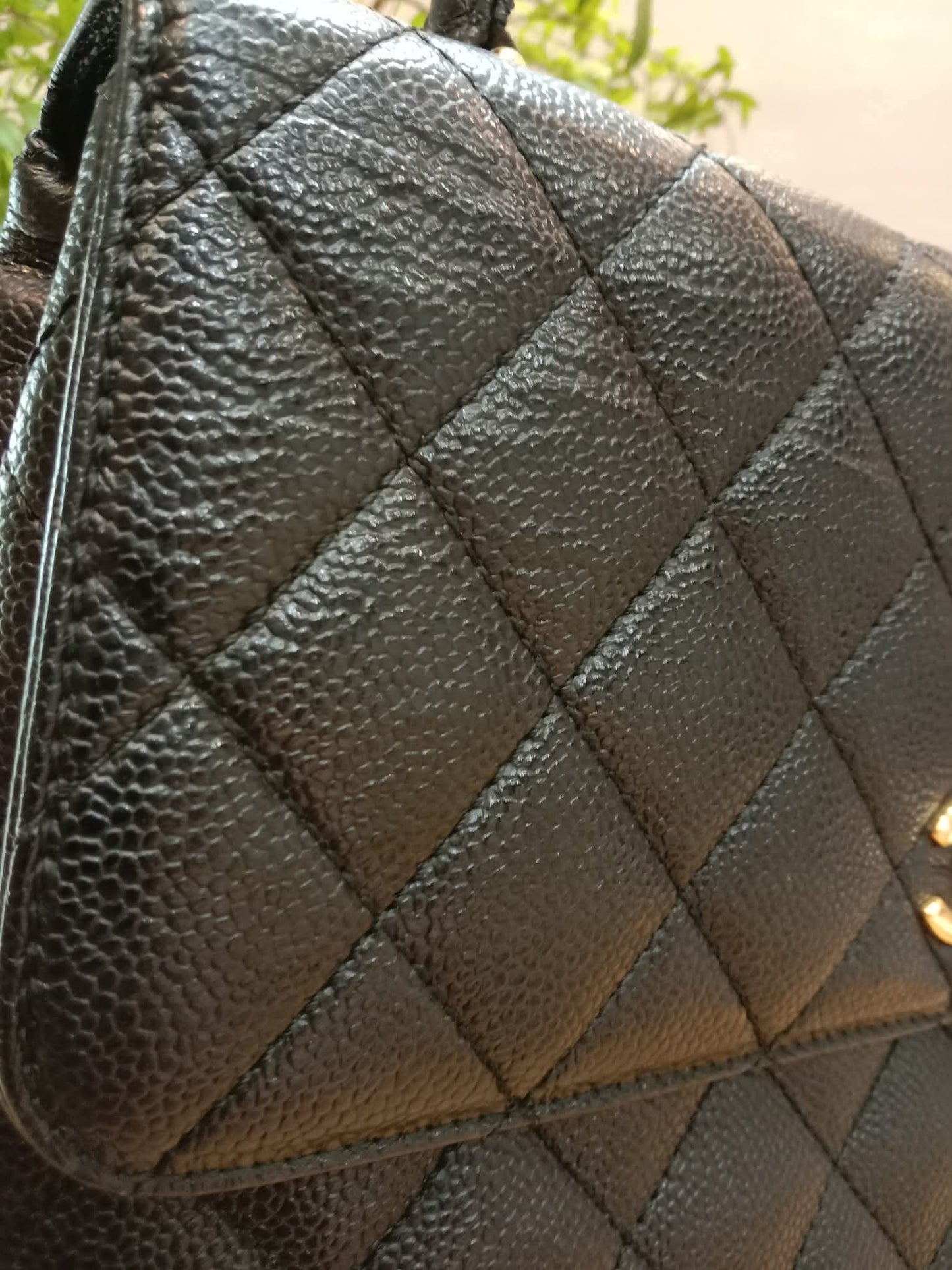 Chanel Vintage Caviar Kelly Flap Tophandle Black Series 7