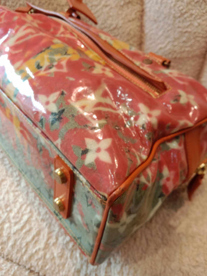 Louis Vuitton Richard Prince Limited Edition Le Rosel Orange Denim Pulp Weekender Bag