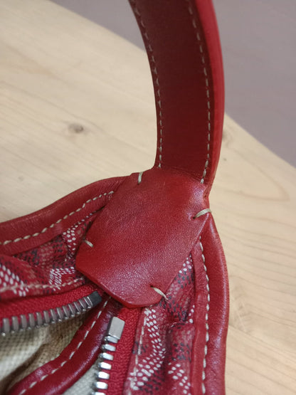 Goyard Boheme Hobo Bag Red Monogram Canvas Fidji Chevron Print