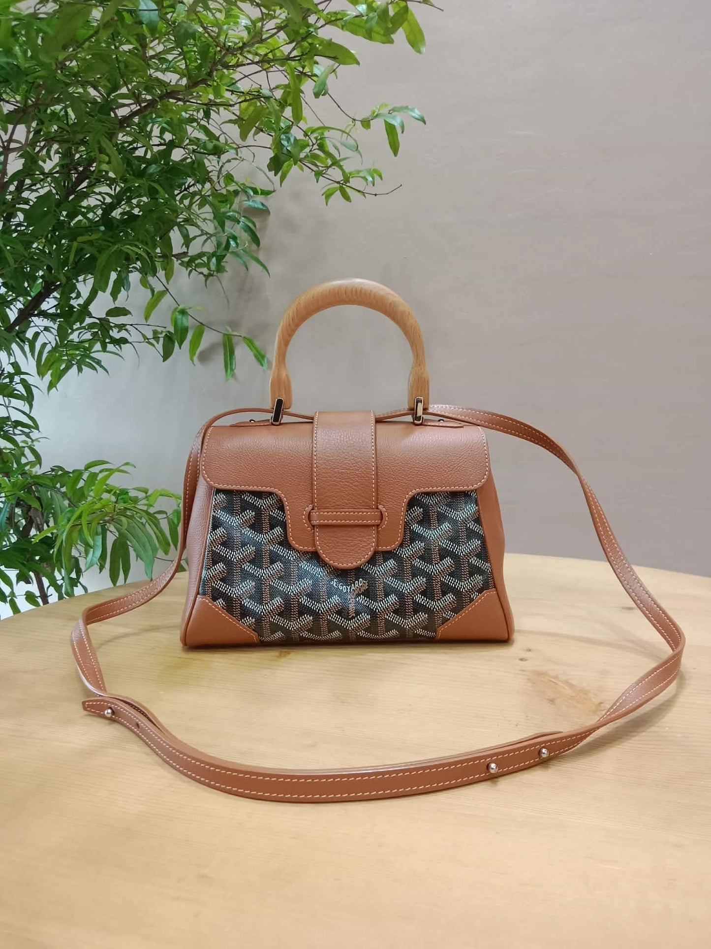 Goyard Saigon Souple Mini Tophandle Bag Bag Black/Tan