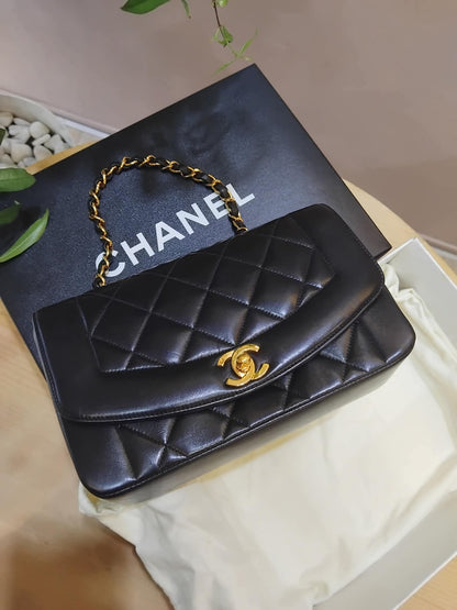 Chanel Diana Flap Bag Lambskin Black Series 3