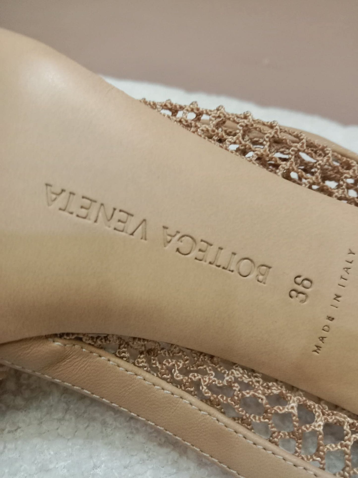 Bottega Veneta Mesh Nappa Chunky Chain Sandals Beige Size 36