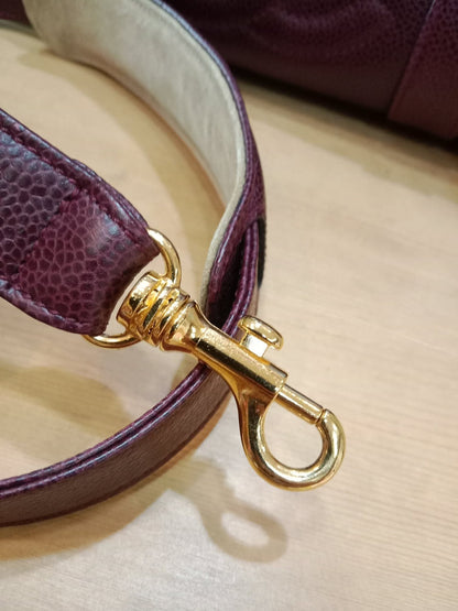 Chanel Boston Bag Burgundy Caviar Series 2