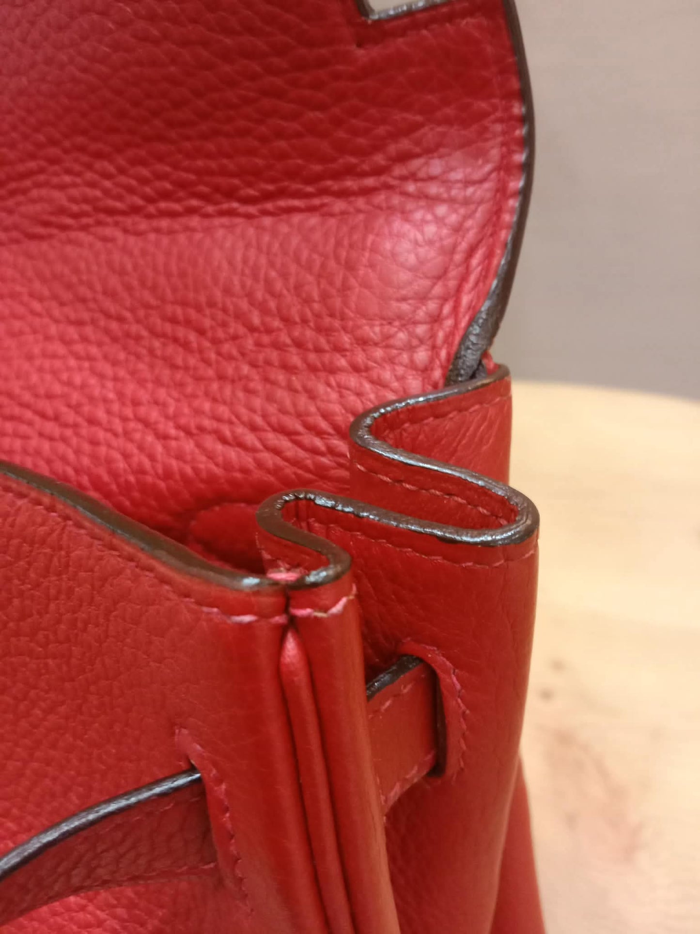 Hermes Kelly 32 Rouge Casaque Togo Stamp I Square 2005