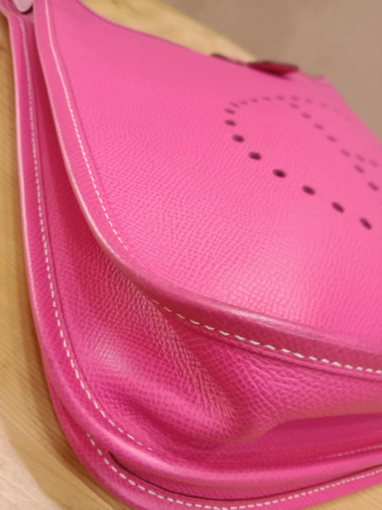Hermes Evelyne Pink Epsom PM Stamp O Square 2011