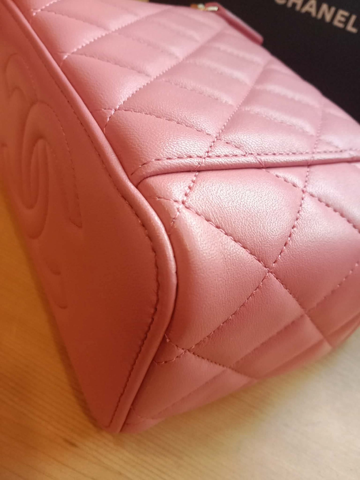 Chanel Vanity Tophandle Lambskin Pink Microchipped