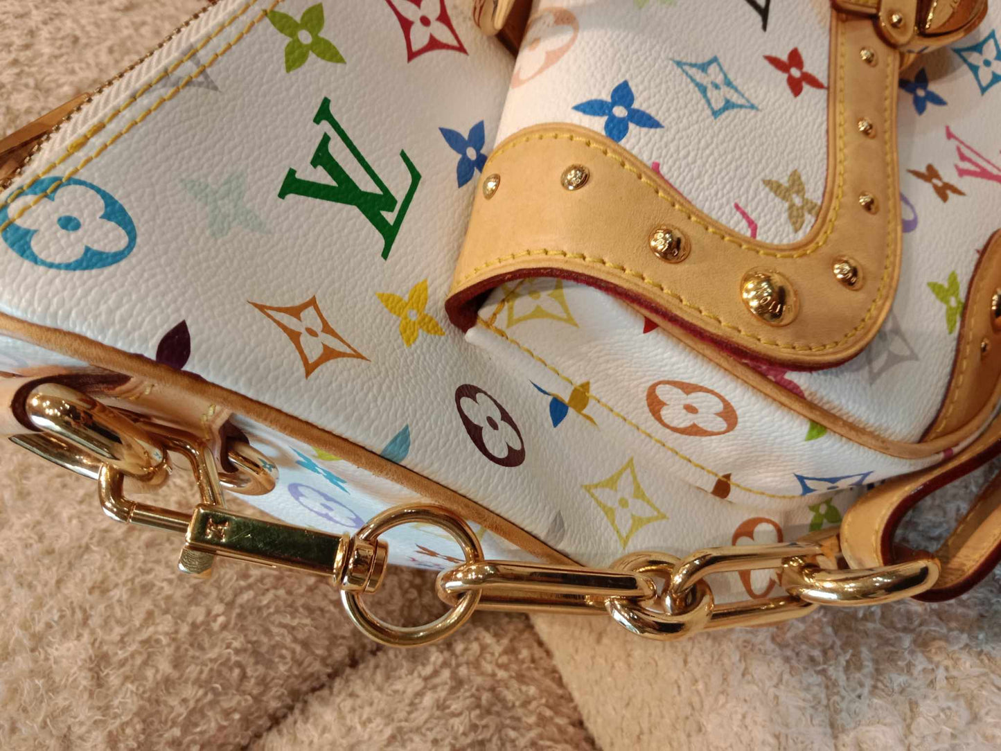 Louis Vuitton x Takashi Murakami Rita White Multicolor Monogram Canvas