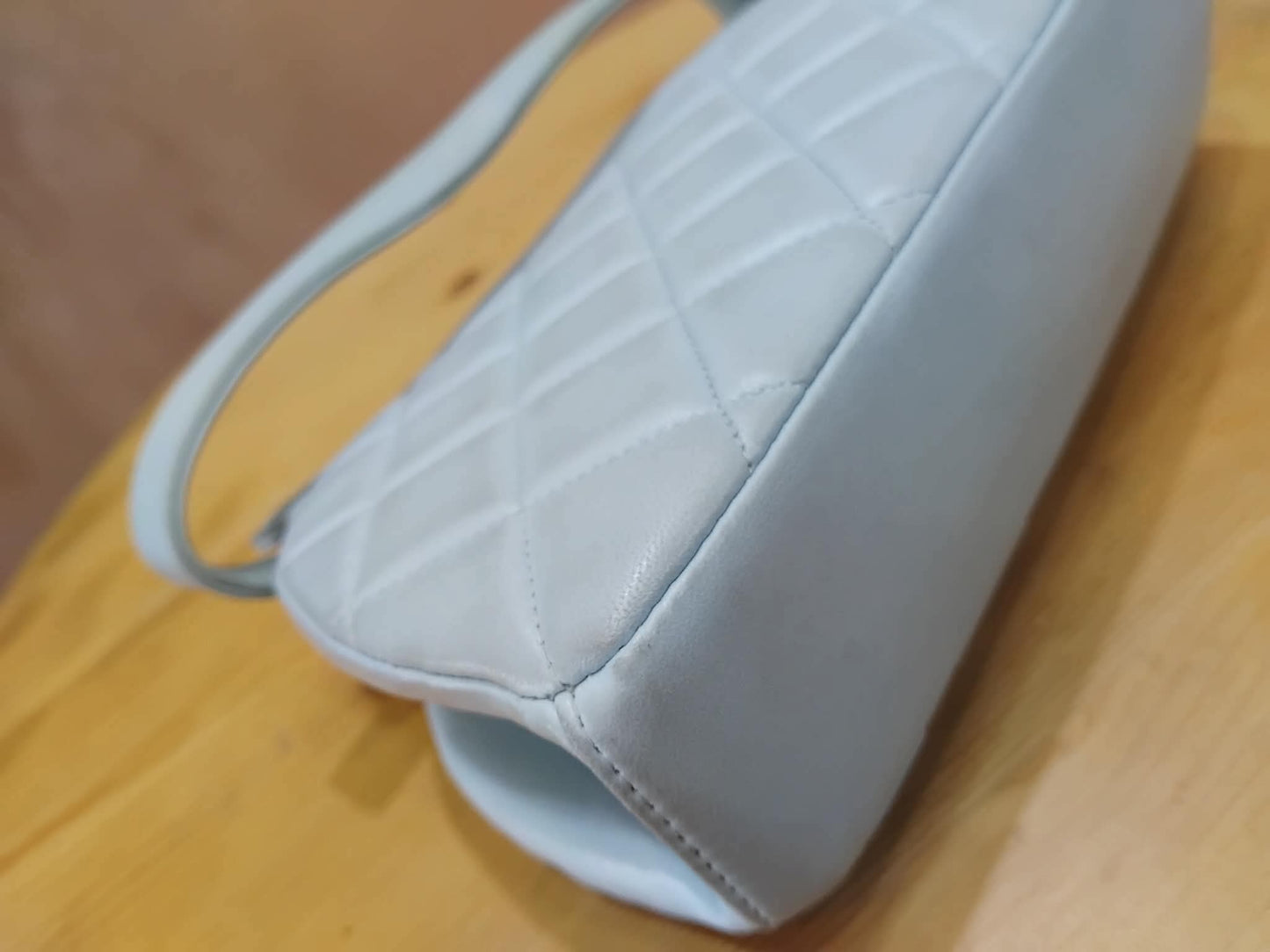Chanel Nano Kelly Shopper Vintage Aged Quilted Calfskin Turquoise Series 4