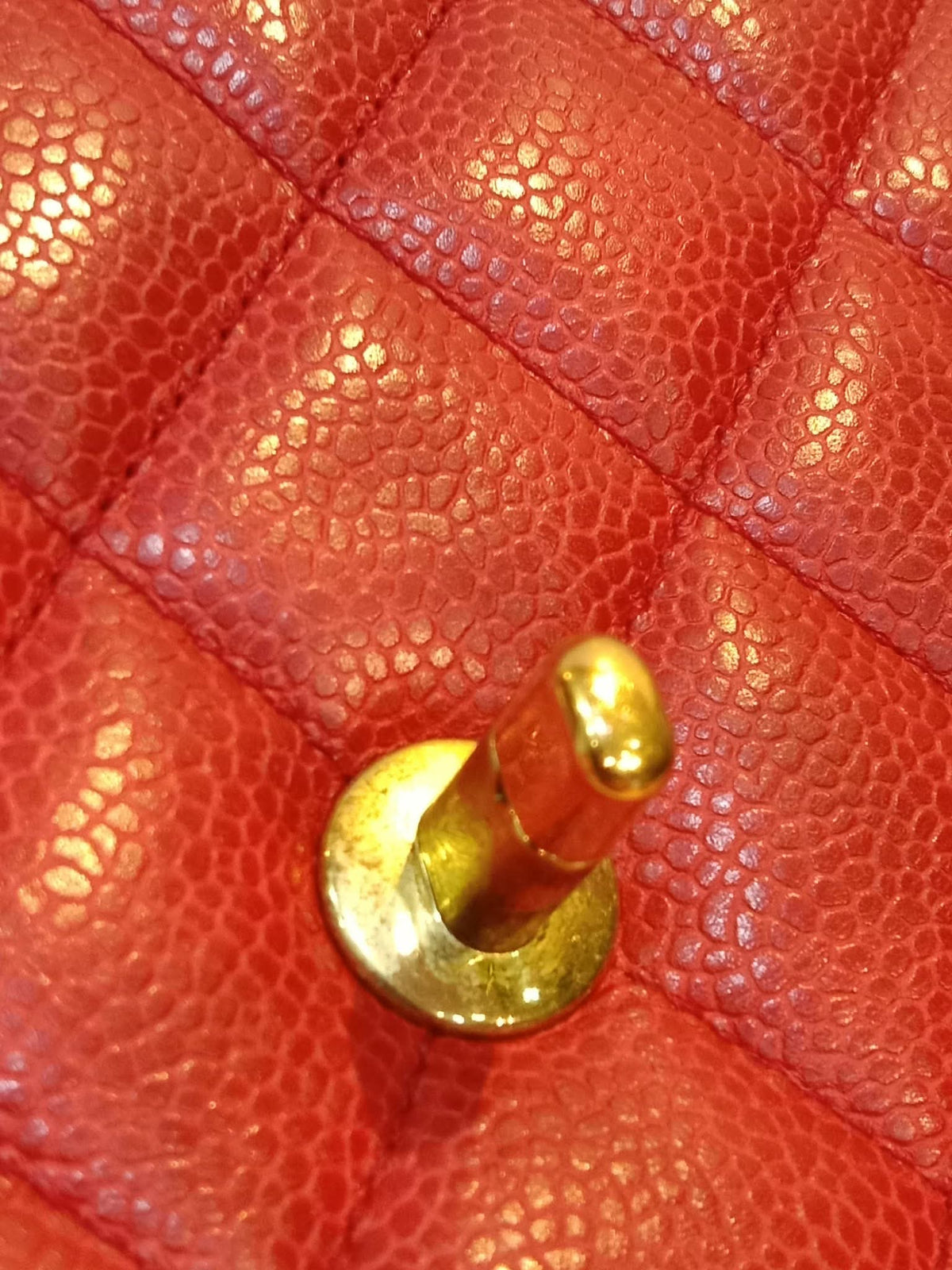 Chanel Diana Quilted Caviar Leather Red Series 2