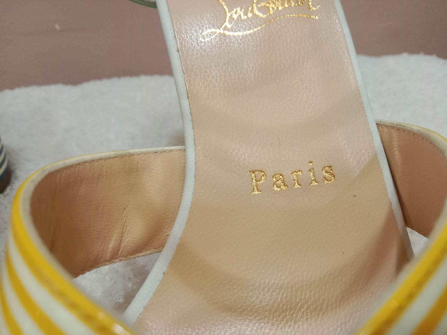 Christian Louboutin "Palavas" Sandals Patent Size 36