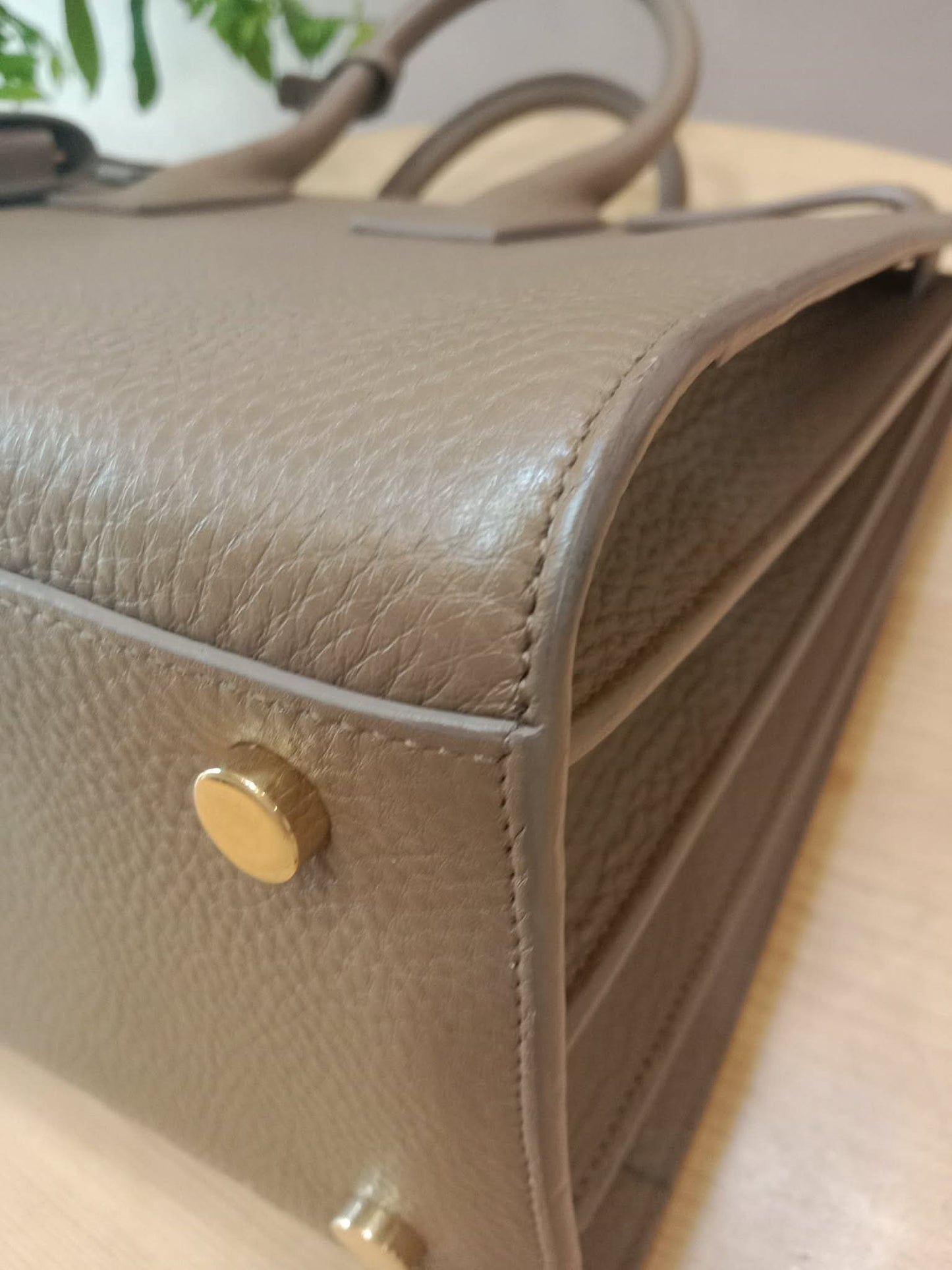Saint Laurent Sac De Jour Taupe Grained Leather